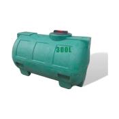 Réservoir récupérateur d'eau de pluie 300 litres - Réservoir aérien vert en polyéthylène - Horizontal
