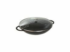 Staub 405093980 - wok avec couvercle - ø 37 cm - noir mat - tous feux dont induction