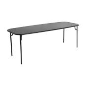 Table à manger d'extérieur lisse rectangle en aluminium noir 220cm Week end - Petite
