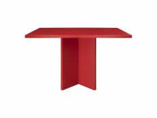 Table à manger rectangulaire laquée matilda en mdf de 3cm rouge flamme 90x120cm 108259