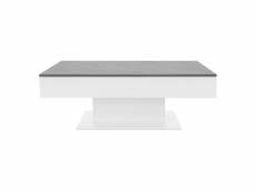 Table basse 110x60x40 cm blanc/imitation béton en
