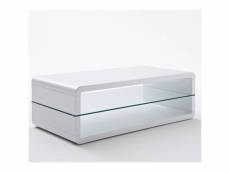 Table basse design agen laquée blanc brillant plateau