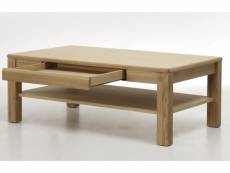 Table basse design en chêne bianco huilé - 115 x 42 x 65 cm -pegane-