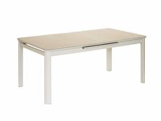 Table de jardin extensible, rectangulaire en aluminium milos ivoire - 8-10 places - jardiline
