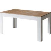 Table extensible 90x160/220 cm Bibi Mix Plateau Chêne Nature - Piètement Frêne Blanc