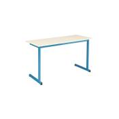 Table scolaire biplace l 130 x p 50 cm bleue - Maxiburo
