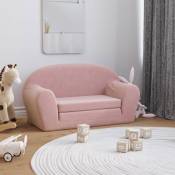 Vidaxl - Canapé-lit pour enfants 2 places rose peluche