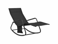 Vidaxl chaise longue acier et textilène noir