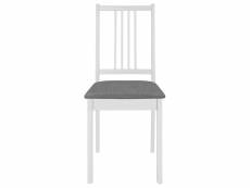 Vidaxl chaises à manger avec coussins lot de 6 blanc bois solide 276406