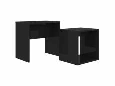 Vidaxl ensemble de tables basses noir brillant 48x30x45 cm aggloméré 802892