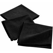 1001kdo - 3 Serviettes de table coton recycle 40 x 40 cm Mistralines noir