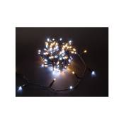 8 m - 120 white and warm white lamps - green wire -