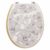 Abattant toilette esprit floral - BLANC/NOIR - 36 x 46,5 cm