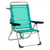 Alco - Chaise de Plage en Aluminium Multiposition avec poign�e et Pied arri�re Pliable Couleur Verte 79,5 x 59,5 x 56 cm, M�tal