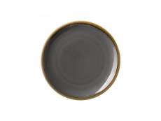 Assiette plate ronde grise 230 mm - lot de 4