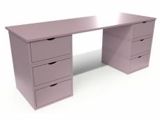 Bureau long en bois 6 tiroirs cube violet pastel BUR6T-ViP