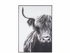 Cadre yack bois-papier blanc-noir - l 142,5 x l 4,5 x h 103 cm