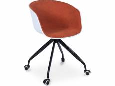 Chaise de bureau avec accoudoirs - chaise de bureau à roulettes - noir et blanc - jodie orange