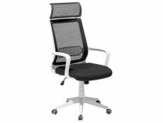 Chaise de bureau design noir blanc leader 31694