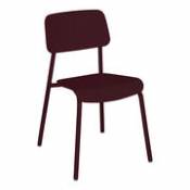 Chaise empilable Studie / Aluminium - Fermob rouge en métal