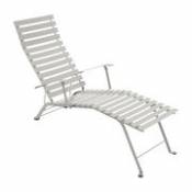 Chaise longue pliable inclinable Bistro métal gris argile / Accoudoirs - Fermob gris en métal