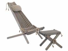 Chilienne scandinave avec repose-pieds pin gris