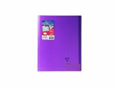 Clairefontaine - cahier piqûre koverbook - 24 x 32 - 96 pages seyes - couverture polypro translucide - violet
