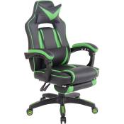 CLP - Chaise de jeu Heat en simili cuir noir/vert