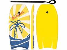 Costway planche de surf 37 pouces bodyboard avec noyau en eps pont en xpe et fond lisse en hdpe leash de sécurité poignet cocotier