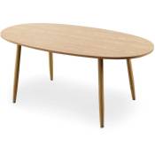 Cotecosy - Table ovale scandinave Nolane Chêne clair