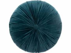 Coussin rond en velours plissé diamètre 40 cm