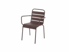 Duo de chaises avec accoudoirs acier marron - tiputa - l 55 x l 55 x h 82 cm - neuf