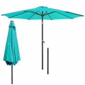 Ecd Germany Parasol parapluie jardin pare soleil inclinable manivelle plage Ø3 m turquoise
