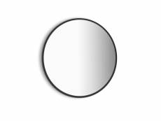 Emuca miroir zeus avec éclairage décoratif à led et cadre noir, diamètre 80 cm, ac 230v 50hz, 12 w, aluminium et verre, 1 u 5150820