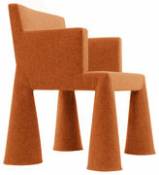 Fauteuil à roulettes V.I.P. Chair / Rembourré - Moooi orange en tissu