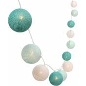 Guirlande Lumineuse de 3 m avec 20 Boules à led en coloré - Fonctionne avec des Piles,idéale pour Noël ou Un Mariage Bleu/Blanc - Groofoo