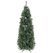 HOMCOM Sapin de Noël artificiel avec 618 branches enneigées, support en acier, arbre de Noël artificiel socle pliable en acier