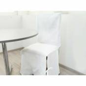Housse de chaise en coton PANAMA blanc - Blanc