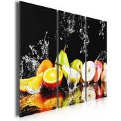 HXA DECO - Tableau Triptyque Decoration Murale pour la Cuisine, Tableau Moderne, Tableau Moderne Cuisine Salade de Fruits, 90X60cm