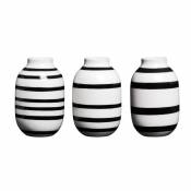 Kahler Design Vases en miniature Omaggio - Set de 3 - noir