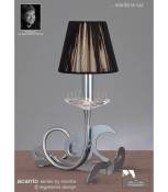 Lampe de Table Acanto 1 Ampoule E14, chrome poli avec Abat jour noir