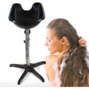 Lavabo mobile de coiffeur - Lavabo arrière - Pour salon de coiffure personnel et professionnel - Noir