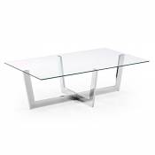 LF - Table basse Plum verre transparent 120x70 cm