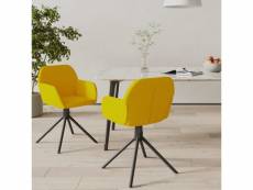 Lot de chaises pivotantes de salle à manger 2 pcs jaune velours - jaune - 58,5 x 54 x 79,5 cm