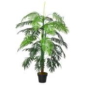 Outsunny Arbre artificiel palmier hauteur 170 cm arbre artificiel décoration plastique pot inclus vert