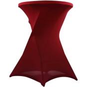 Oviala - Housse nappe de mange debout bordeaux Table haute bar - Rouge