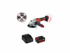 Pack einhell meuleuse d'angle 18v power x-change - axxio - starter kit power 4.0ah - disque diamant 125mm 4431140-4512042-49724550