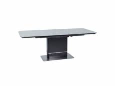 Pallar - table extensible pour la salle à manger - 160x90x76 cm - plateau mdf + céramique - piètement en acier + mdf - gris