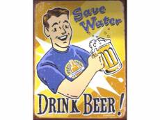"plaque save water drink beer tole deco bar snack biere usa"
