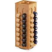 Rangement capsule Cafissimo, rotatif, porte capsules Cafissimo, bambou, hlp: 40,5 x 14 x 14 cm, nature - Relaxdays